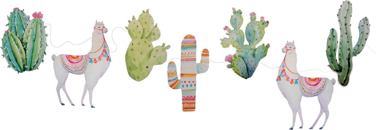 SANTEX - Peruaanse lama papieren slinger - Decoratie > Muur-, deur- en raamdecoratie